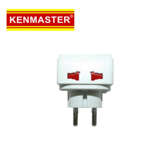 Kenmaster S0203 Steker Colokan Listrik dengan 2 Colokan USB
