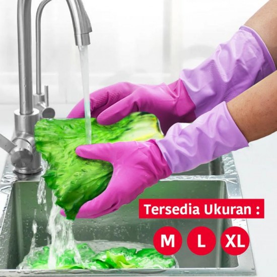 Kenmaster Sarung Tangan Karet Ungu 1 Pasang Hand Gloves Latex Rubber Reusable Purple