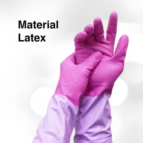 Kenmaster Sarung Tangan Karet Ungu 1 Pasang Hand Gloves Latex Rubber Reusable Purple
