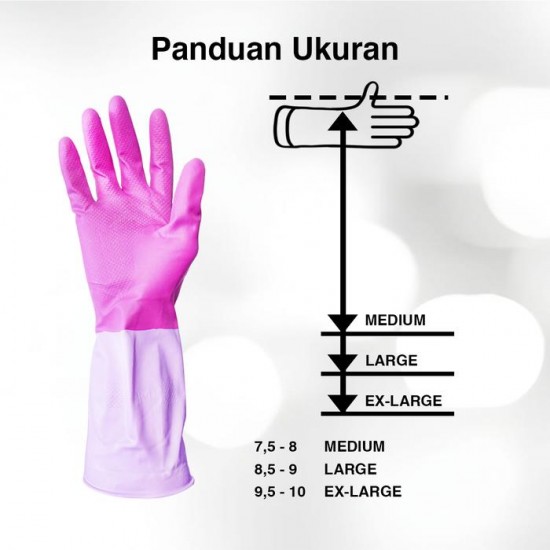 Kenmaster Sarung Tangan Karet Ungu 1 Pasang Hand Gloves Latex Rubber Reusable Purple