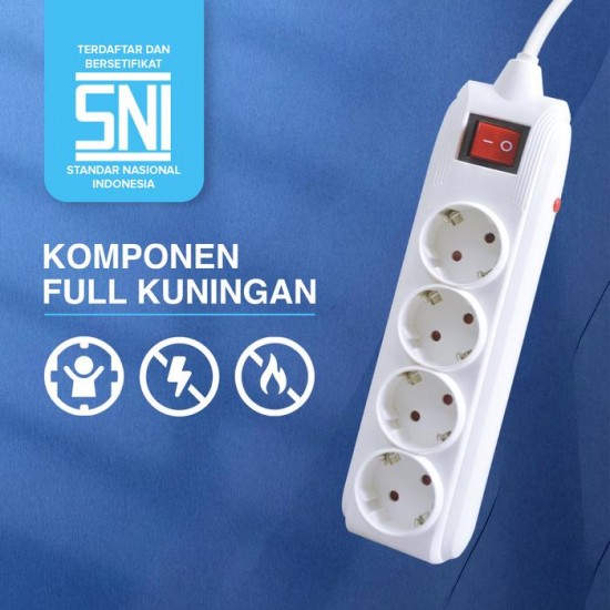 Kenmaster Stop Kontak 4 Lubang 4 Meter