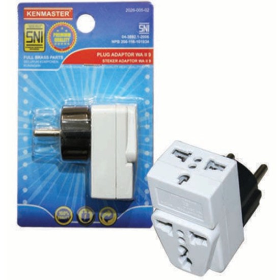 Kenmaster WA-II-9 Steker Adaptor Plug Adaptor untuk 2 atau 3 Kaki Kenmaster WA-II-9 Steker Adaptor Plug Adaptor untuk 2 atau 3 Kaki