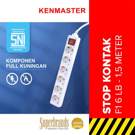 Kenmaster Stop Kontak 6 Lubang F1 Master Switch Kenmaster Stop Kontak 6 Lubang F1 Master Switch
