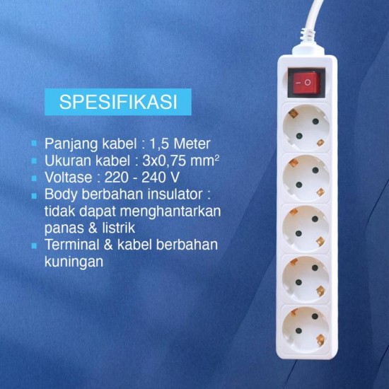 Kenmaster Stop Kontak 6 Lubang F1 Master Switch Kenmaster Stop Kontak 6 Lubang F1 Master Switch