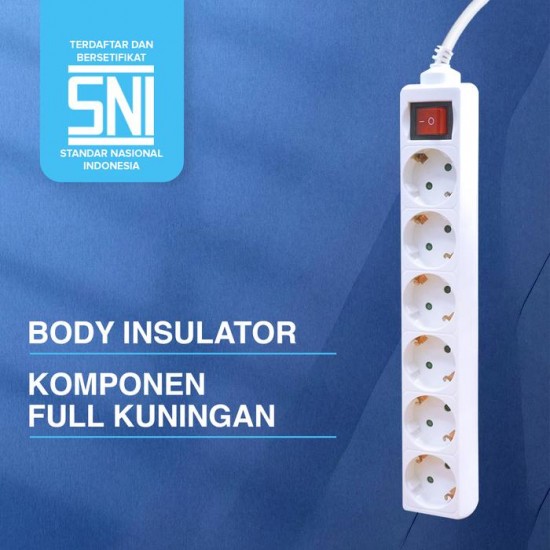 Kenmaster Stop Kontak 6 Lubang F1 Master Switch Kenmaster Stop Kontak 6 Lubang F1 Master Switch