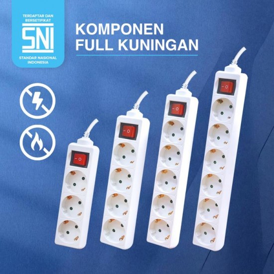 Kenmaster Stop Kontak 6 Lubang F1 Master Switch Kenmaster Stop Kontak 6 Lubang F1 Master Switch