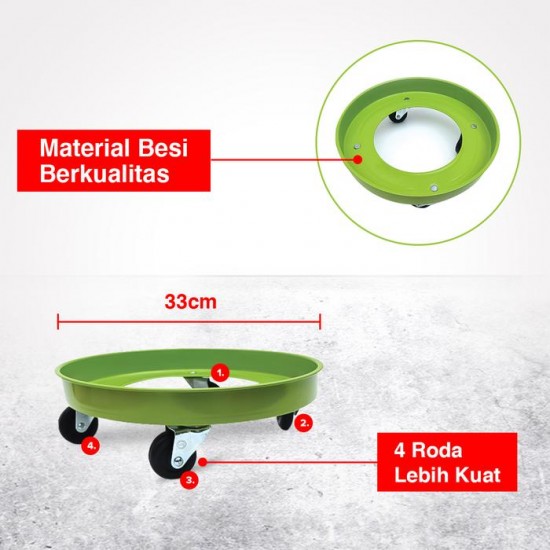 Kenmaster Tatakan Tabung Gas Besi Roda