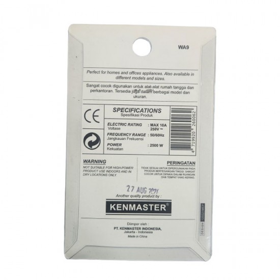 Kenmaster XX-407A WA9 Steker SNI Plug Adaptor Kenmaster XX-407A WA9 Steker SNI Plug Adaptor