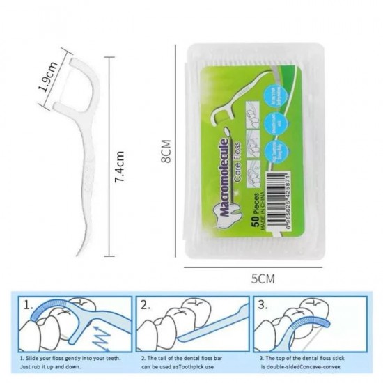 Benang Tusuk Gigi 1 Pack isi 50 Pcs Dental Floss Pembersih Sela Benang Tusuk Gigi 1 Pack isi 50 Pcs Dental Floss Pembersih Sela
