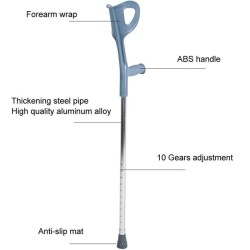 Tongkat Siku Bantu Jalan Kruk Crutch Penyangga Elbow Cane