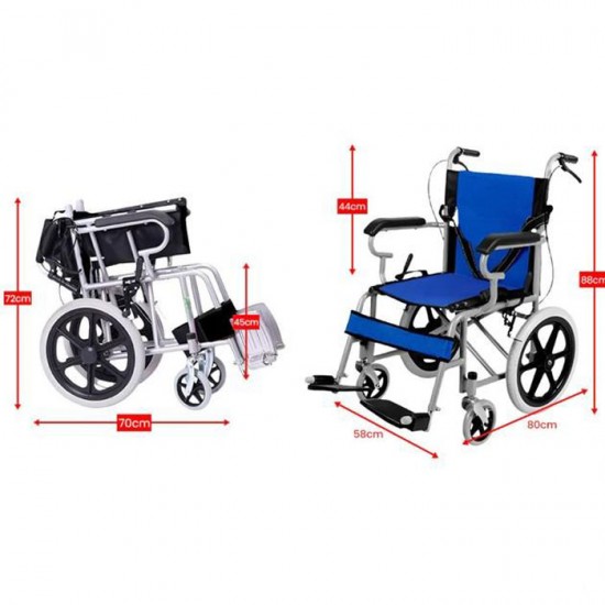 Kursi Roda 16 Inch Lipat Sudah Rakit Portable Wheelchair