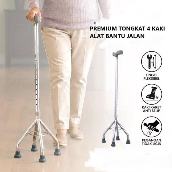 Tongkat Jalan 4 Kaki Premium Untuk Orang Tua Lansia Tongkat Jalan 4 Kaki Premium Untuk Orang Tua Lansia