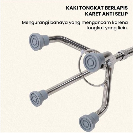 Tongkat Jalan 4 Kaki Premium Untuk Orang Tua Lansia Tongkat Jalan 4 Kaki Premium Untuk Orang Tua Lansia