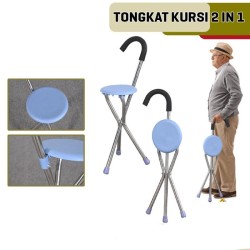 Tongkat Kursi Lipat 2 in 1 Alat Bantu Jalan Walking Stick