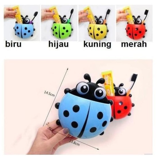 Tempat Sikat Gigi Tempel Motif Kumbang - Lady Bug Tooth Brush Holder Tempat Sikat Gigi Tempel Motif Kumbang - Lady Bug Tooth Brush Holder