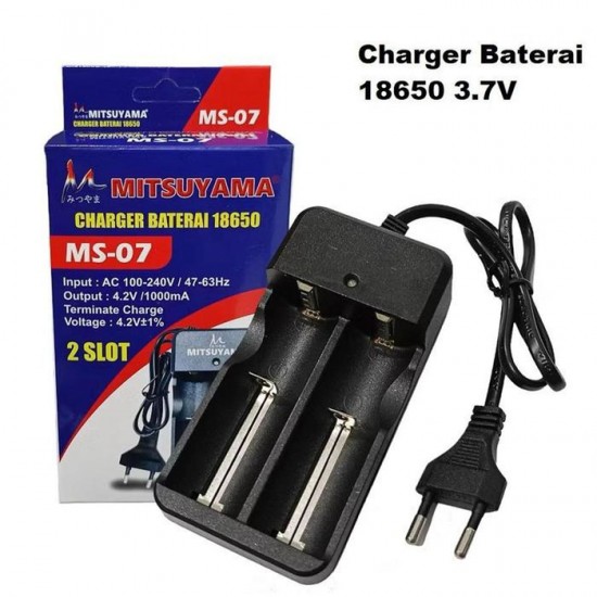 Mitsuyama MS-07 Charger Battery Baterai 18650 2 Slot