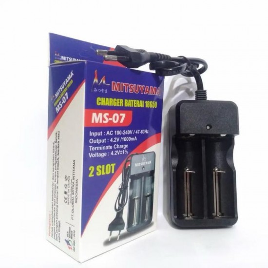 Mitsuyama MS-07 Charger Battery Baterai 18650 2 Slot