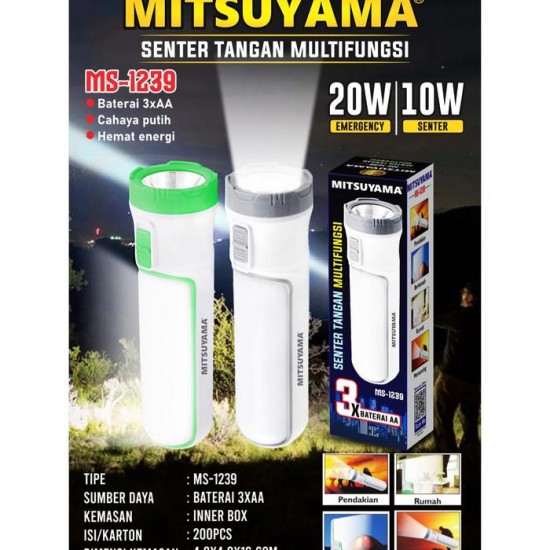 Mitsuyama MS-1239 Senter Tangan Multifungsi 10W Lampu Samping 20W