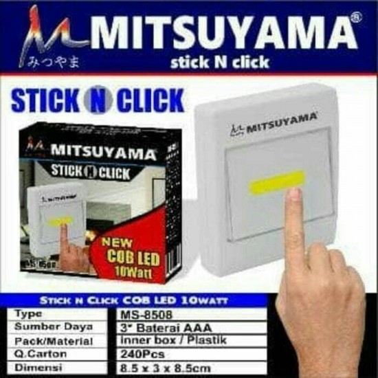 Mitsuyama MS-8508 Stick n Click Lampu Tempel Switch COB LED 10W