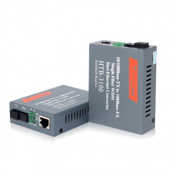 Netlink HTB-3100 A B Fiber Optic Media Converter 100 Mbps Singlemode Single Core Sepasang Netlink HTB-3100 A B Fiber Optic Media Converter 100 Mbps Singlemode Single Core Sepasang