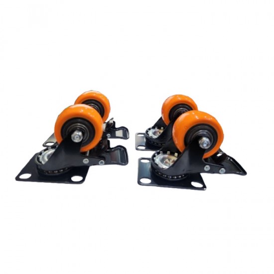 Notra NT-6020B Roda Nilon 2 Inch Hidup Rem 4 Pcs Caster Wheel Swivel With Brake 50mm