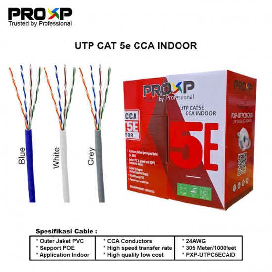 PROXP Cable UTP Cat 5e CCA Indoor - Kabel UTP Cat5e