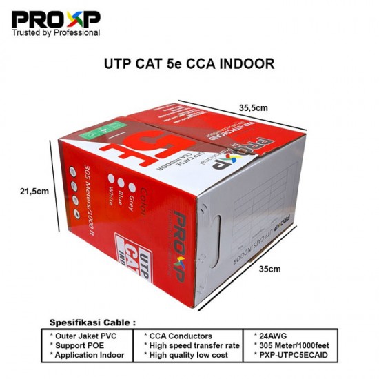 PROXP Cable UTP Cat 5e CCA Indoor - Kabel UTP Cat5e