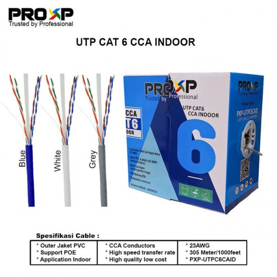 PROXP Cable UTP Cat 6 CCA Indoor - Kabel UTP Cat6