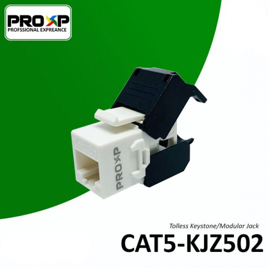 PROXP Modular Jack RJ45 Cat 5e Tolless Keystone Black PROXP Modular Jack RJ45 Cat 5e Tolless Keystone Black