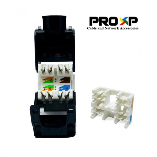 PROXP Modular Jack RJ45 Cat 5e Tolless Keystone Black PROXP Modular Jack RJ45 Cat 5e Tolless Keystone Black