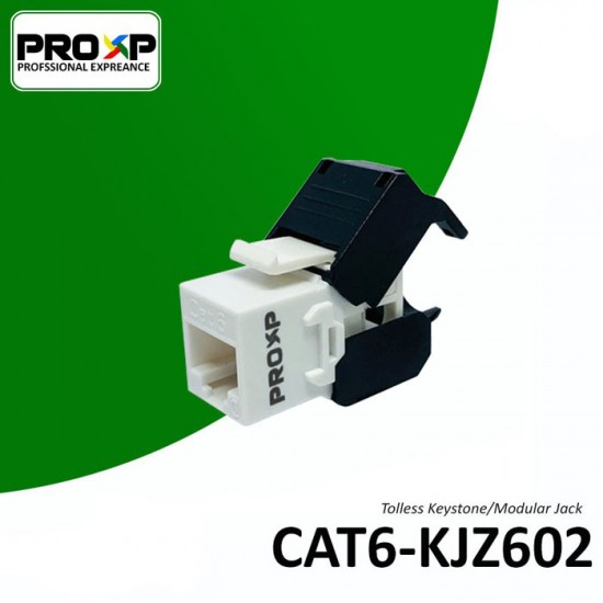 PROXP Modular Jack RJ45 Cat6 Tolless Keystone Black PROXP Modular Jack RJ45 Cat6 Tolless Keystone Black