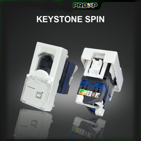 PROXP Modular Jack RJ45 Cat 6 Tolless Keystone Spin Unshield PROXP Modular Jack RJ45 Cat 6 Tolless Keystone Spin Unshield