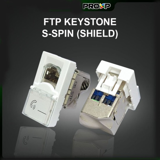 PROXP Modular Jack FTP STP RJ45 Cat 6 Tolless Keystone Spin Shield PROXP Modular Jack FTP STP RJ45 Cat 6 Tolless Keystone Spin Shield