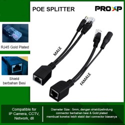 PROXP POE Splitter Injector CCTV RJ45 8 Pin Male Female