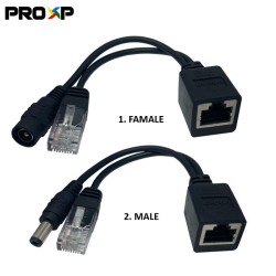 PROXP POE Splitter Injector CCTV RJ45 8 Pin Male Female