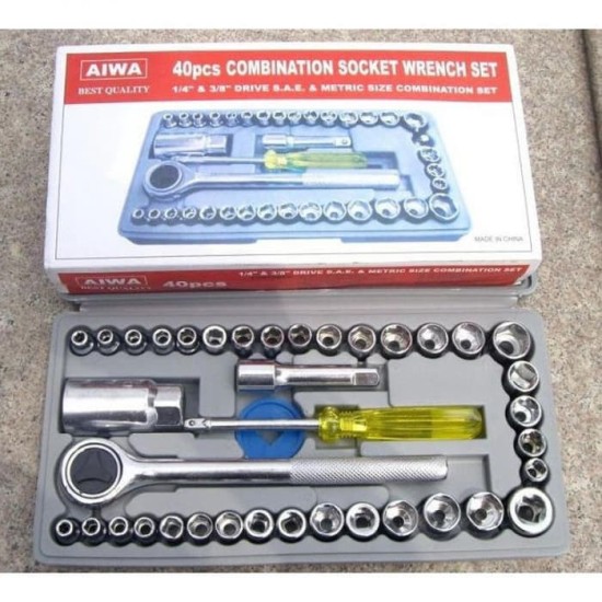 Aiwa Kunci Sok 40 Pcs Shock Set Socket Wrench Aiwa Kunci Sok 40 Pcs Shock Set Socket Wrench