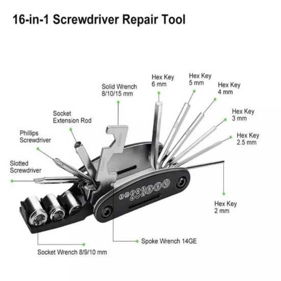 Toolkit Kunci L Sepeda set 16 in 1 Kunci Shock Sepeda Toolkit Kunci L Sepeda set 16 in 1 Kunci Shock Sepeda