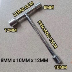 Kunci Sok T Socket Shock 3 Sisi 8 10 12 mm