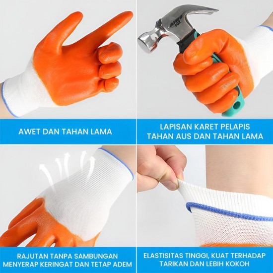 Sarung Tangan Nilon Lapis PVC Safety Glove Nylon