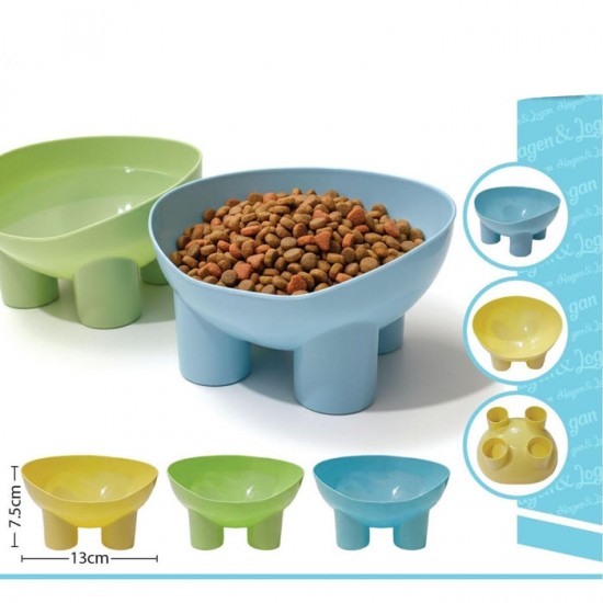 Tempat Makan Hewan Kaki Tinggi Pet Feeder Bowl Plastik