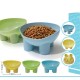 Tempat Makan Hewan Kaki Tinggi Pet Feeder Bowl Plastik