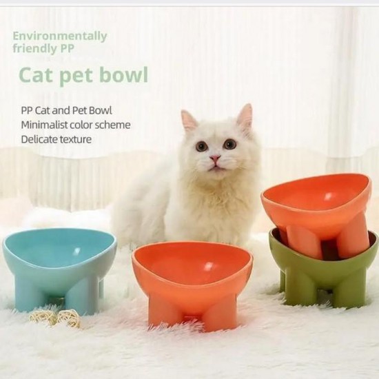 Tempat Makan Hewan Kaki Tinggi Pet Feeder Bowl Plastik