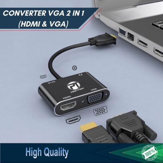 Profftech Converter VGA TO HDMI VGA Adapter with Audio 2 in 1 Profftech Converter VGA TO HDMI VGA Adapter with Audio 2 in 1