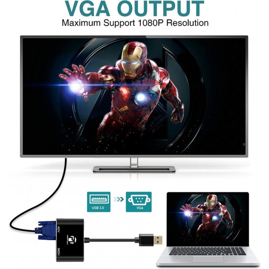 Profftech Converter VGA TO HDMI VGA Adapter with Audio 2 in 1 Profftech Converter VGA TO HDMI VGA Adapter with Audio 2 in 1