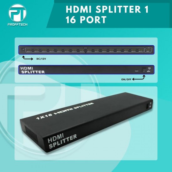 Profftech HDMI Splitter 16 Port 1 In 16 Out Full HD 3D 4K UHD