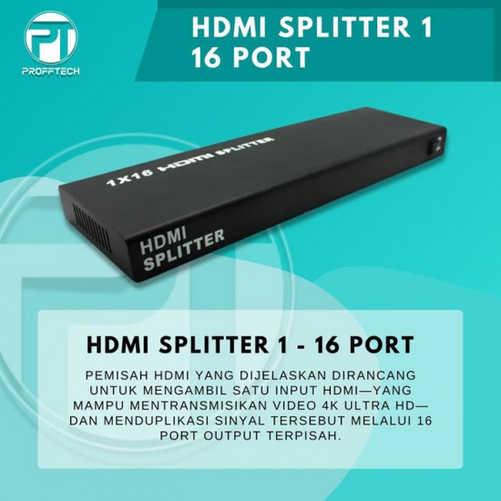 Profftech HDMI Splitter 16 Port 1 In 16 Out Full HD 3D 4K UHD