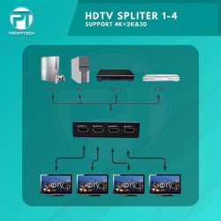 Profftech HDMI Splitter 4 Port 1 In 4 Out HDTV Full HD 3D 4K UHD Profftech HDMI Splitter 4 Port 1 In 4 Out HDTV Full HD 3D 4K UHD