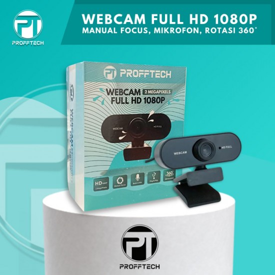 Profftech Webcam 2MP 1080P Kamera Desktop Manual Focus Mikrofon Rotasi 360 Derajat Profftech Webcam 2MP 1080P Kamera Desktop Manual Focus Mikrofon Rotasi 360 Derajat