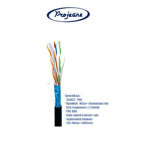 Projeane Network Cable FTP Cat6 Cat 6 Kabel LAN CCA Outdoor Projeane Network Cable FTP Cat6 Cat 6 Kabel LAN CCA Outdoor