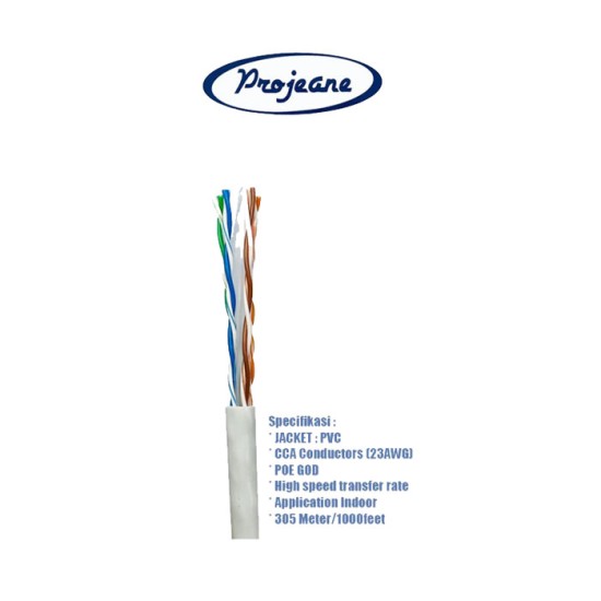 Projeane Network Cable UTP Cat 6 Cat6 Kabel LAN Indoor Projeane Network Cable UTP Cat 6 Cat6 Kabel LAN Indoor